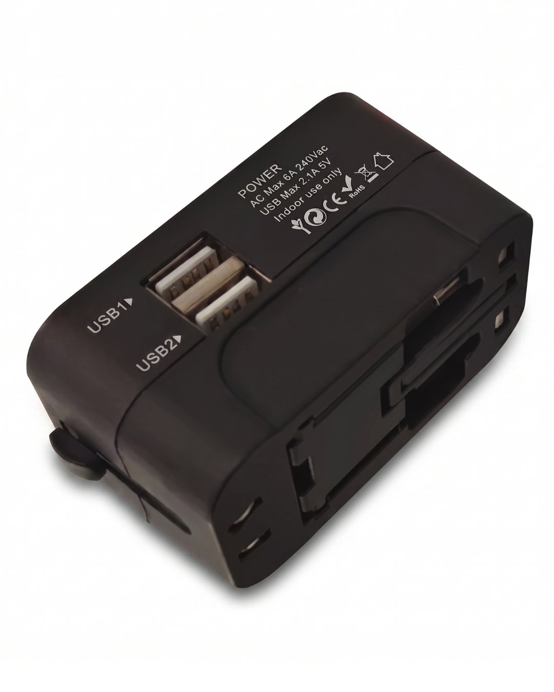 Universal Travel Adapter with Dual USB Charging Ports